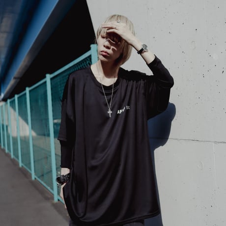 【AFYF】MESH TRPRINT SS TEE [BLK-GUITAR]