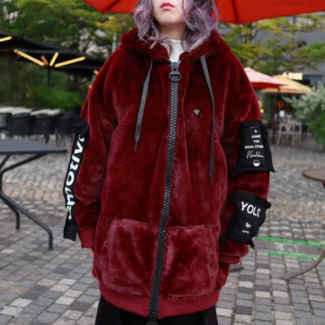 【AFYF】FUR ZIP PK [DK WINE］