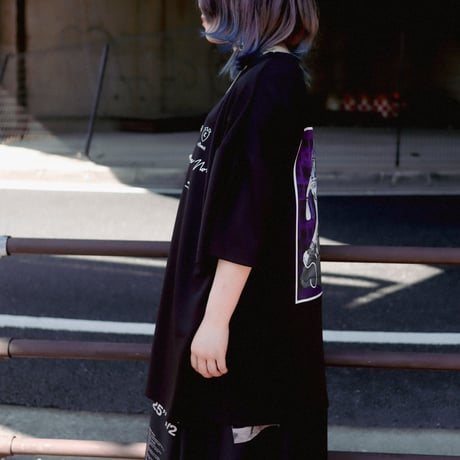 【AFYF】 MESH OVERSIZED 転写PRINT T SHIRT [BK-SELFIE]
