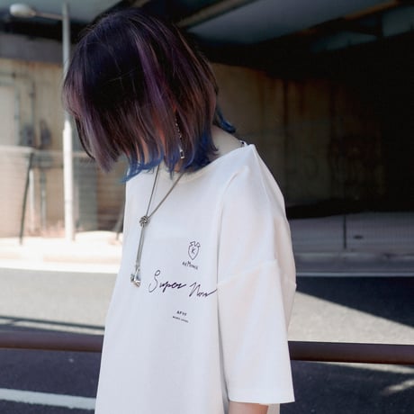 【AFYF】 MESH OVERSIZED 転写PRINT T SHIRT [WH-LIVEHOU ]