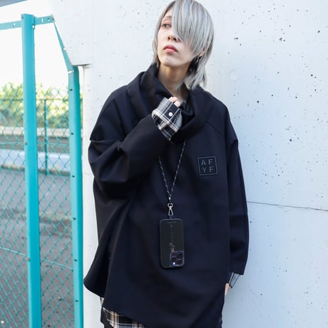 【AFYF】OFF TURTLE PONCHO [PONT BLK］