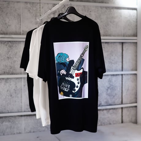 【AFYF】 MESH OVERSIZED 転写PRINT T SHIRT [BK-BASS]