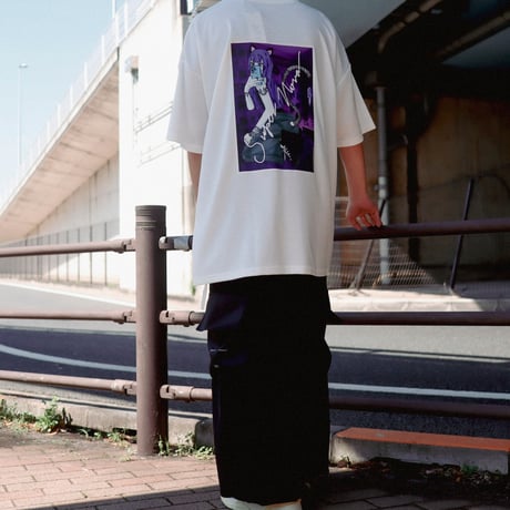 【AFYF】 MESH OVERSIZED 転写PRINT T SHIRT [WH-SELFIE]