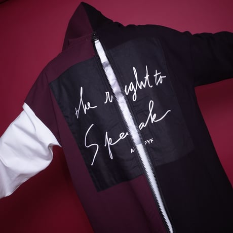 【AFYF】 TRILINGUAL ZIP PARKA BACK ZIP[BK/WHT/WIN]