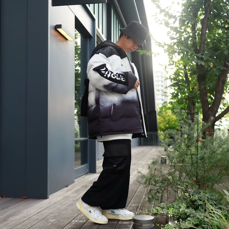 【AFYF】TAPING PACHING WINTER JACKET［グラデBLK］