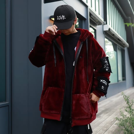 【AFYF】FUR ZIP PK [DK WINE］