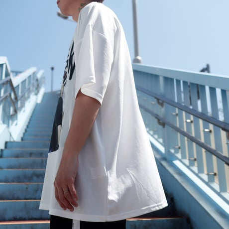 【AFYF】 MESH OVERSIZED 転写PRINT T SHIRT [WH-HAIR]