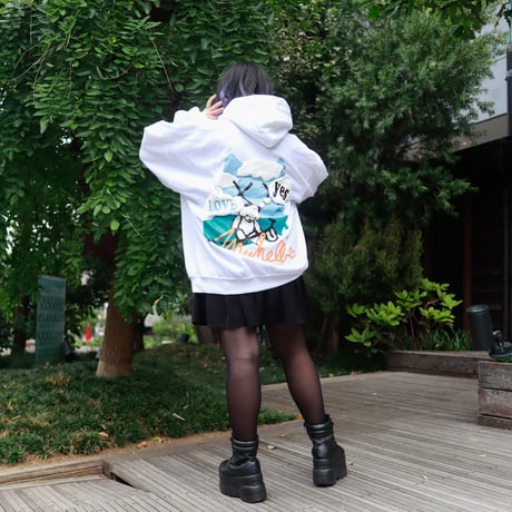 【AFYF ON GILDAN社】 SOUVENIR HOODED SW2 [WHITE-SLEEP]