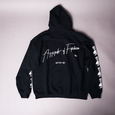 【AFYF ON GILDAN社】 DARK BEAR HOODED SW [BLACK-SLEEVE BEAR]