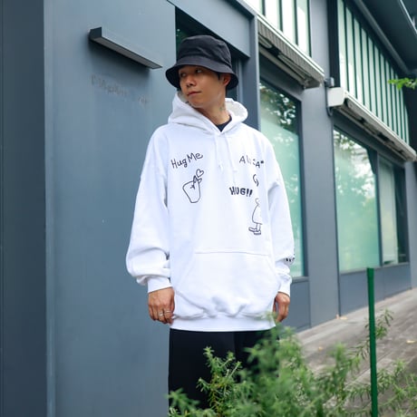 【AFYF ON GILDAN社】 SOUVENIR HOODED SW3 [WHITE-ALISA FLOWER]