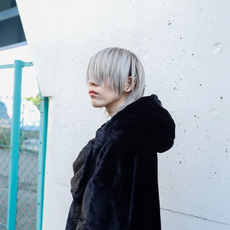 【AFYF】ASYME ZIP PARKA [FUR BLK］