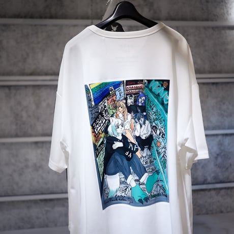 【AFYF】 MESH OVERSIZED 転写PRINT T SHIRT [WH-LIVEHOU ]