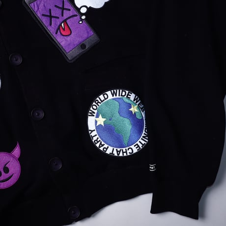 【AFYF】CHAT CARDIGAN SWEAT [裏毛BLK］