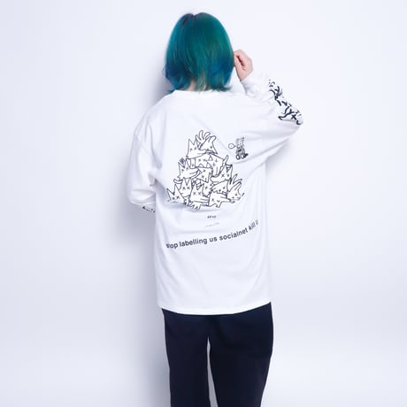 【AFYF】GILDAN® Ultra Cotton 6.0oz Long Sleeve T-Shirt #3  [WHITE-PEKEJACK]