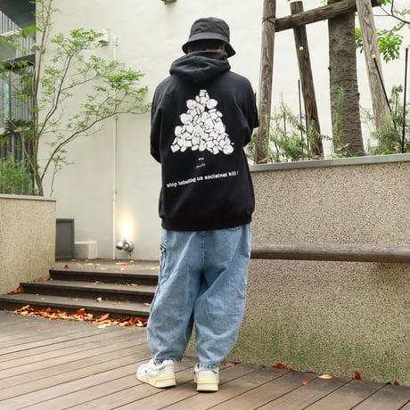 【AFYF ON GILDAN社】DARK BEAR HOODED SW [BLACK-TSUMUTSUMU]