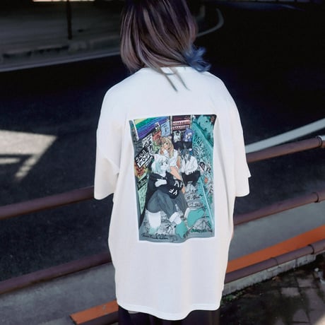 【AFYF】 MESH OVERSIZED 転写PRINT T SHIRT [WH-LIVEHOU ]