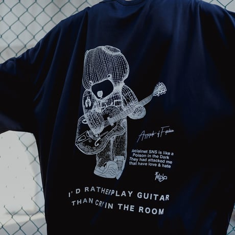 【AFYF】MESH TRPRINT SS TEE [BLK-GUITAR]