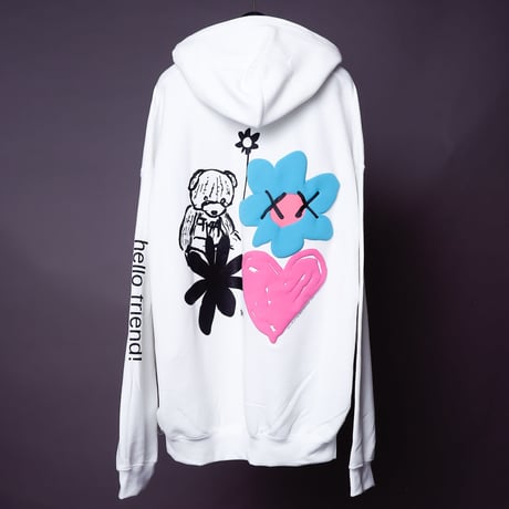 【AFYF ON GILDAN社】 SOUVENIR HOODED SW3 [WHITE-BEAR FLOWER]