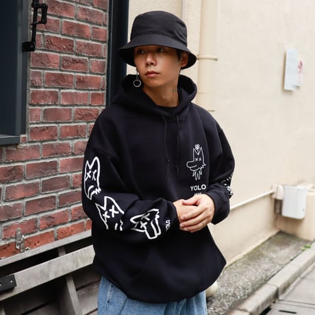 【AFYF ON GILDAN社】 SOUVENIR HOODED SW2 [BLACK-PEKETSUMU]