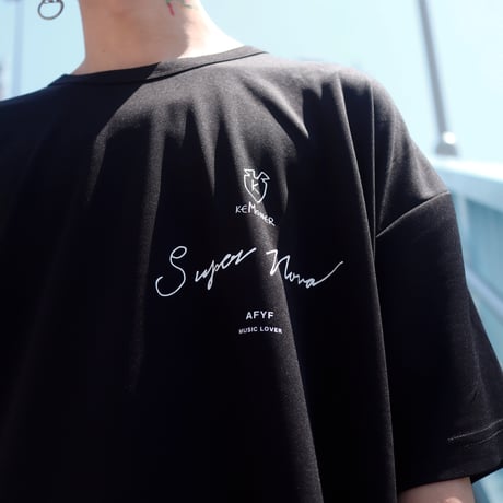 【AFYF】 MESH OVERSIZED 転写PRINT T SHIRT [BK-BASS&GU]