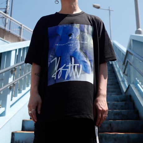 【AFYF】 MESH OVERSIZED 転写PRINT T SHIRT [BK-YOUTUBE]