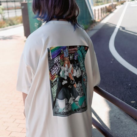 【AFYF】 MESH OVERSIZED 転写PRINT T SHIRT [WH-LIVEHOU ]