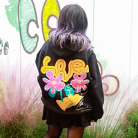 【AFYF ON GILDAN社】 SOUVENIR HOODED SW3 [BLACK-ALISA FLOWER]