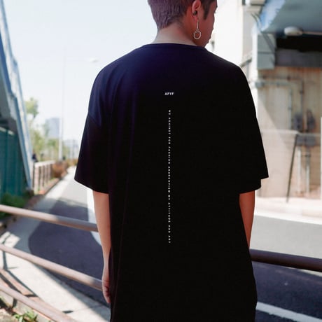 【AFYF】 MESH OVERSIZED 転写PRINT T SHIRT [BK-UTOPIA]