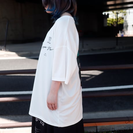 【AFYF】 MESH OVERSIZED 転写PRINT T SHIRT [WH-BASS]