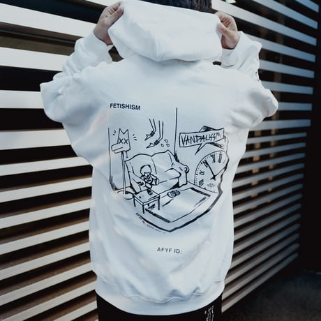 【AFYF ON GILDAN社】 SOUVENIR HOODED SW2 [WHT-LIVE IN THE DARK]