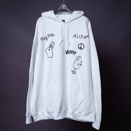 【AFYF ON GILDAN社】 SOUVENIR HOODED SW3 [WHITE-ALISA FLOWER]