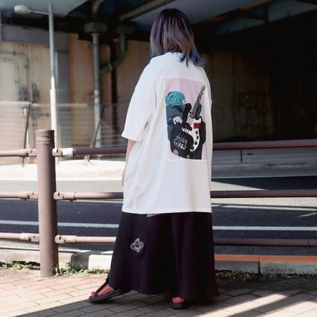 【AFYF】 MESH OVERSIZED 転写PRINT T SHIRT [WH-BASS]