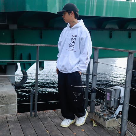 【AFYF ON GILDAN社】 SOUVENIR HOODED SW1 [WHITE-PEKEDOG]