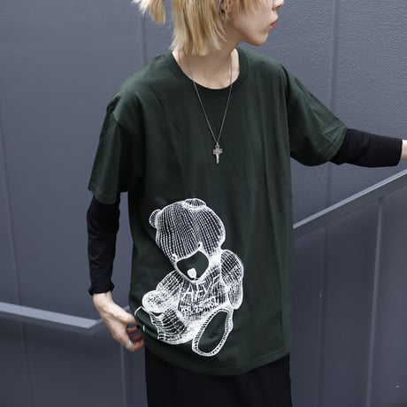 【AFYF ON GILDAN社】 RAINBOW BEAR T SHIRT [FOREST]