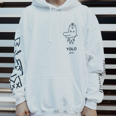 【AFYF ON GILDAN社】 SOUVENIR HOODED SW2 [WHITE-PEKETSUMU]