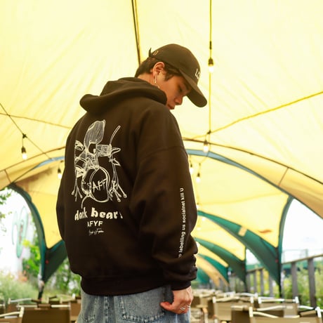 【AFYF ON GILDAN社】 SOUVENIR HOODED SW3 [BLACK-DRUM BEAR]