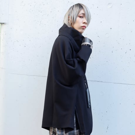【AFYF】OFF TURTLE PONCHO [PONT BLK］
