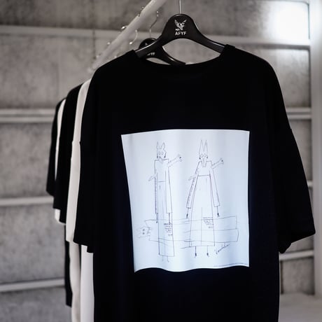 【AFYF】 MESH OVERSIZED 転写PRINT T SHIRT [BK-DRAWFET]