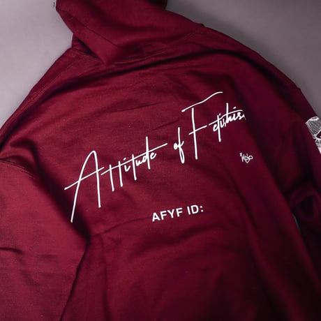 【AFYF ON GILDAN社】 DARK BEAR HOODED SW [MAROON-SLEEVE BEAR]