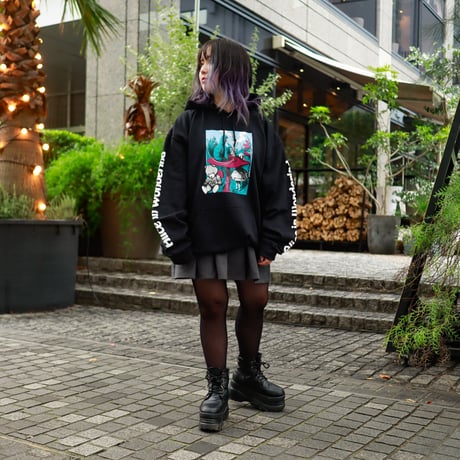 【AFYF ON GILDAN社】 SOUVENIR HOODED SW3 [BLACK-COLOR ALICE]