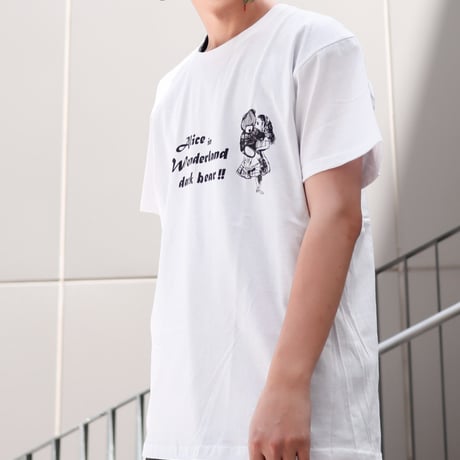 【AFYF】GILDAN® Premium Cotton 5.3oz Short Sleeve T-Shirt #2 ALICE&BEAR [WHITE]
