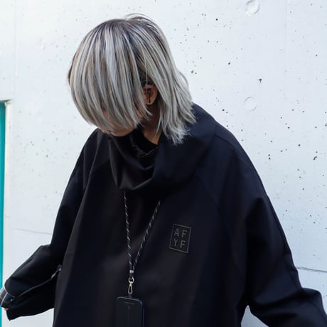【AFYF】OFF TURTLE PONCHO [PONT BLK］