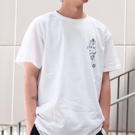 【AFYF】GILDAN® Premium Cotton 5.3oz Short Sleeve T-Shirt #2  PEKE DOG JACK [WHITE]