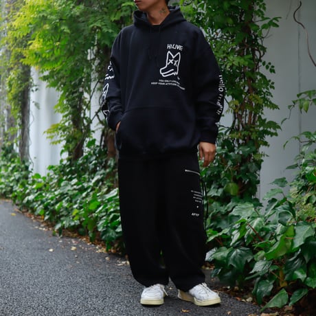 【AFYF ON GILDAN社】 SOUVENIR HOODED SW1 [BLACK-PEKEDOG]