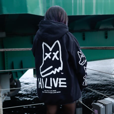 【AFYF ON GILDAN社】 SOUVENIR HOODED SW1 [BLACK-PEKEDOG]