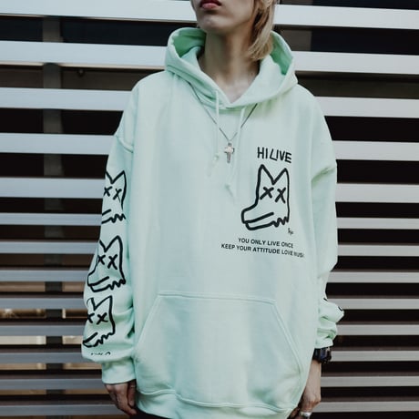 【AFYF ON GILDAN社】 SOUVENIR HOODED SW1 [MINT GRN-PEKEDOG]