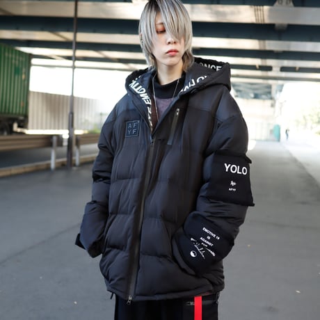 【AFYF】TAPING PACHING WINTER JACKET［BLACK］