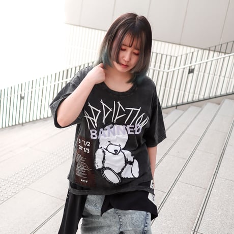 【AFYF】 CRAFTABLE DAMAGE TSHIRT [BK-DB APLI ]