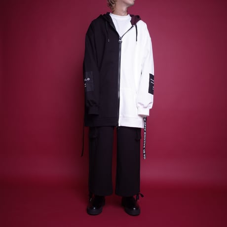 【AFYF】 TRILINGUAL ZIP PARKA BACK ZIP[BK/WHT/WIN]