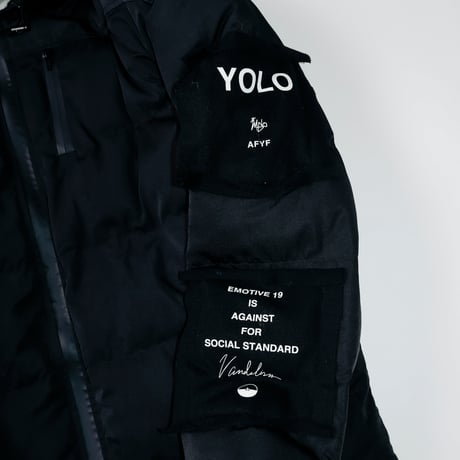 【AFYF】TAPING PACHING WINTER JACKET［BLACK］